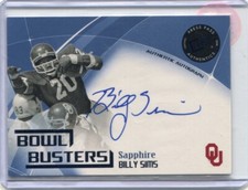 2008 Press Pass Legends - BILLY SIMS - Sapphire Bowl Busters Autograph #d/72