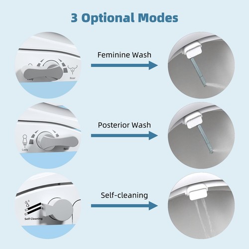 Non-Electric Toilet Seat Bidet Elongated Slow Close Bidet Attachment for Toilet - Picture 16 of 32