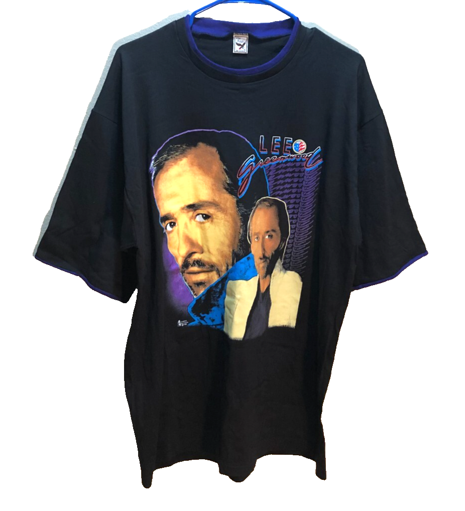 Lee Greenwood Vintage 90s Country Hawk Black USA Ringer Tee XL