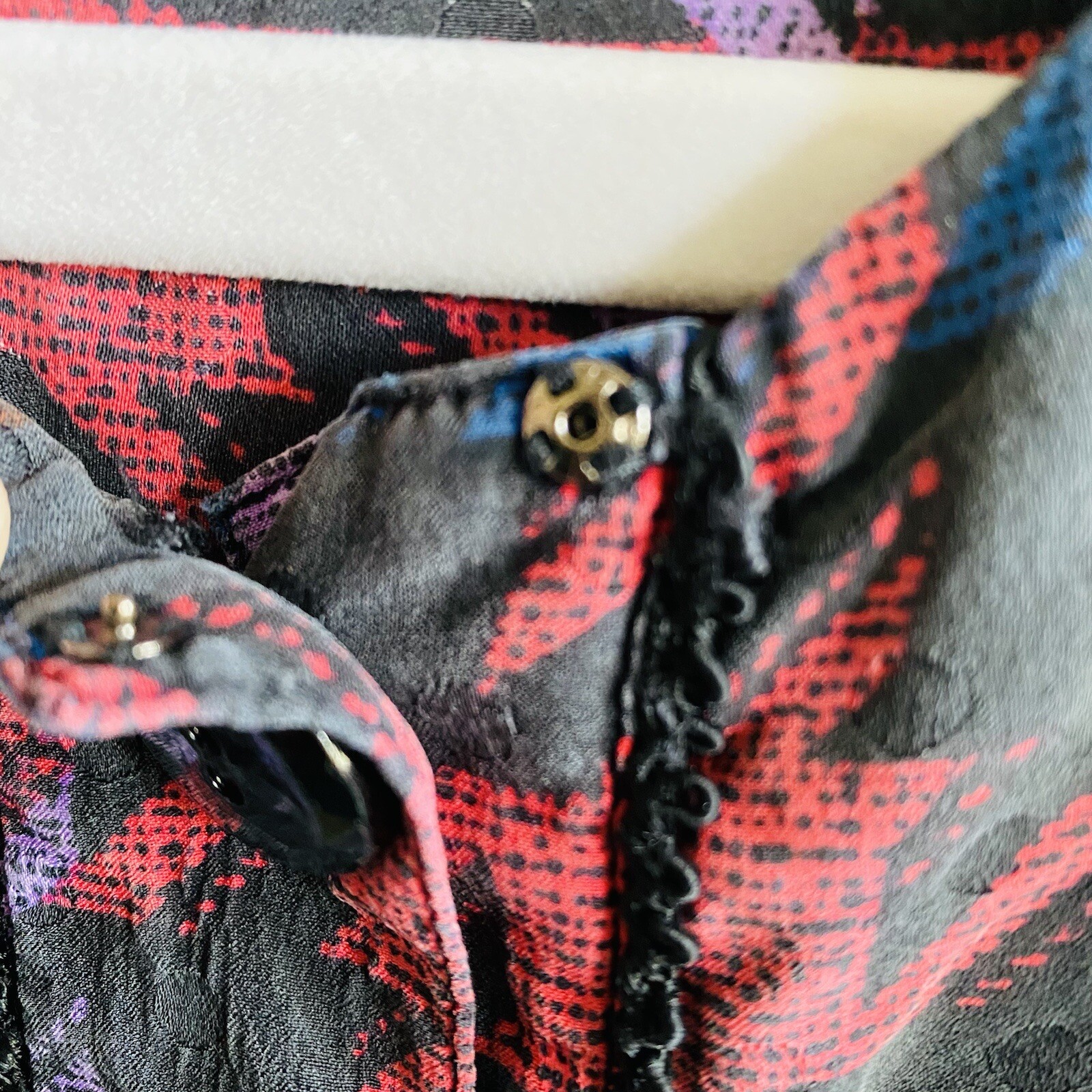 Multi Color Houndstooth Button Up Round Neck Cap … - image 4