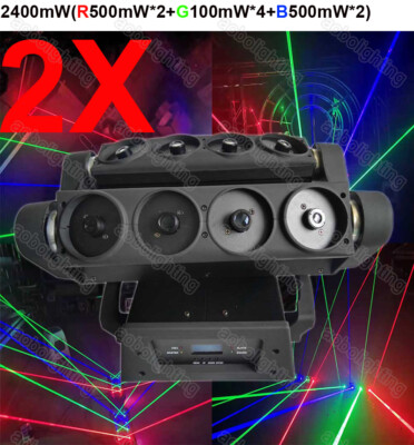 2x2.4W RGB Sharpy Beam Spider Moving Head Laser Lights DJ Disco Stage Lasers Luz