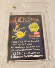 (5) Pro-Mold 1-Screw Down Vintage Card Holder Fits 1951-1952 Bowman with UV PC51