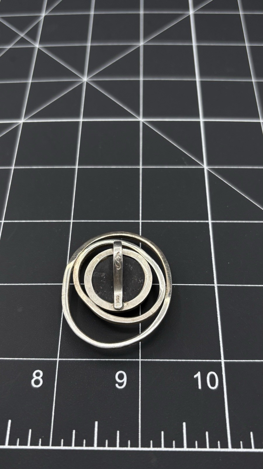 Large Chunky Statement 950 Silver Black Onyx Pend… - image 8