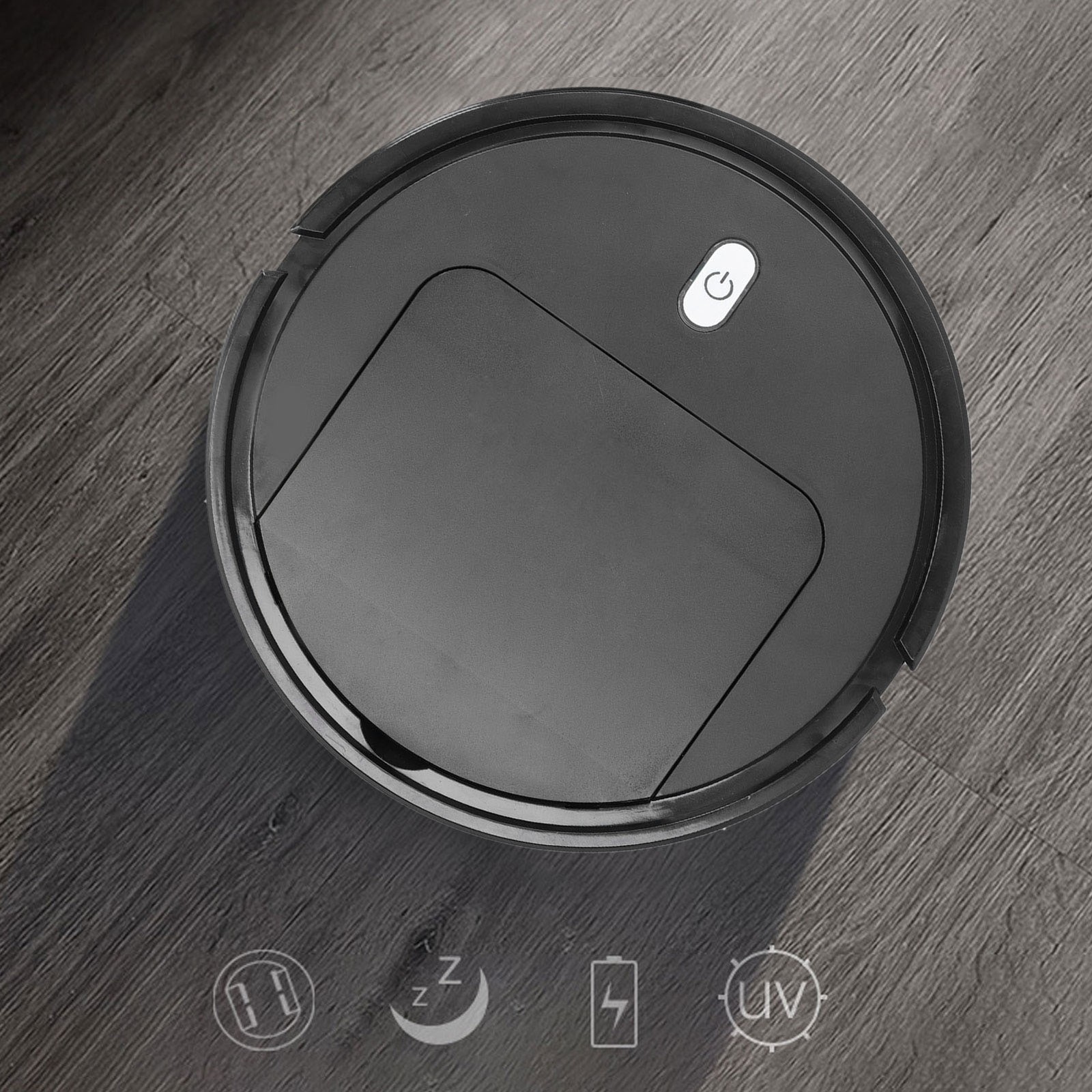 (Black) Robot Vacuum Cleaner USB Household Cleaning Sweeping Robot With