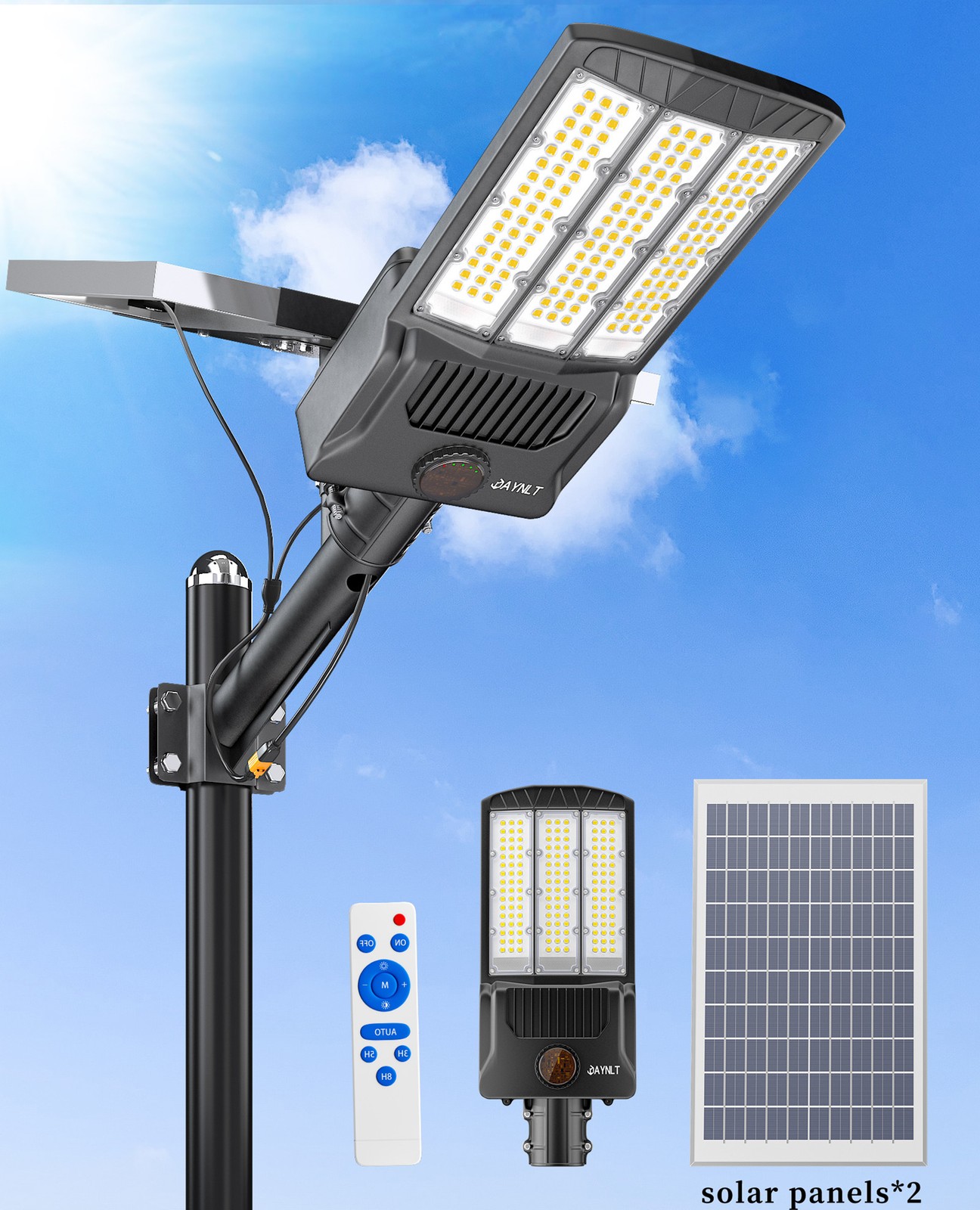Solar Light Outdoor Dusk To Dawn Commercial Large High Powered Solar street Lamp
