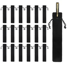 100 Pieces Velvet Pen Pouch Black Drawstring Pen Bag Black Pencil Case Pen Ba...