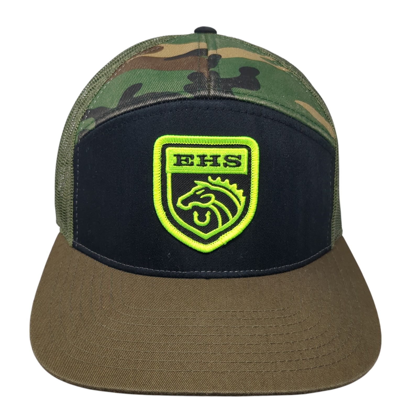 EHS Patch Snapback Mesh Back Trucker Hat Multi On… - image 1