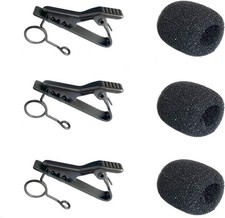 3pcs Lavalier Microphone Metal Tie Clips with Lapel Mic 6 Pack, 7.5mm