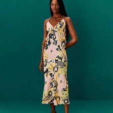 Farm Rio Sand Vintage Forest Lenzing Ecovero Viscose Midi Dress | Size XL