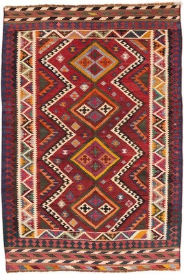 Kelim Kashkouli Teppich 160x233 cm handgewebt Wolle Persien Unikat Neu