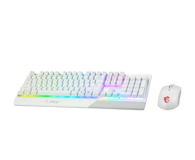 MSI Vigor GK30 Combo White, 6-Zone RGB GK30 Gaming Keyboard & GM11 Gaming Mouse,