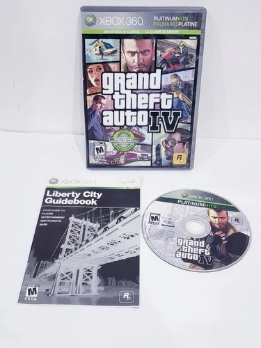 Grand Theft Auto IV GTA 4 (Microsoft Xbox 360, 2010) With Manual TESTED