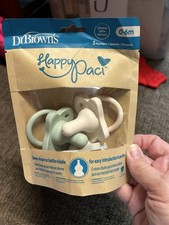 Dr. Brown's Happy Paci Silicone Baby Pacifiers 0-6 Months 3 Pack NEW