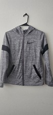 Nike Boys Full Zip Gray Fleece Hoodie Long Sleeve Dri-FIT Size S
