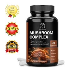 Lion's Mane Mushroom Complex 800mg Lions Mane, Reishi, Chaga Immune Support