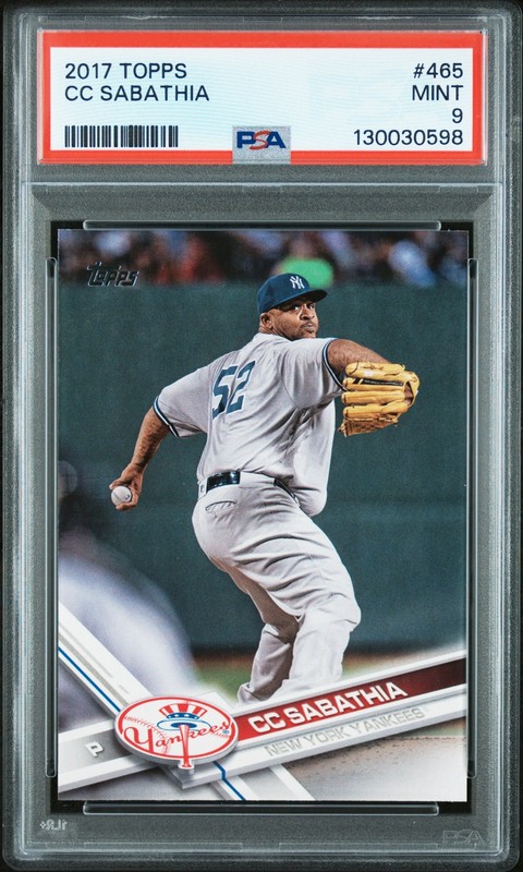 2017 TOPPS #465 CC SABATHIA PSA 9