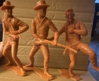 Marx Vintage Plastic Cowboy Western Figures Set of 3 1964 for Ages 4-7, 8-11