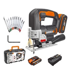WORX 18V(20V MAX) Cordless Jigsaw WX543.2 Jig Saw 24mm, 4 Position Pendulum, Too