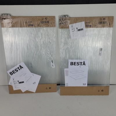 Lot Of 2 Brand New IKEA BESTA 22x14 1/8  Shelf Glass Shelf