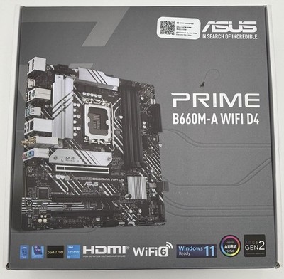 ASUS Prime B660M-A Wifi D4 LGA 1700 microATX Intel Motherboard Aura Sync HDMI