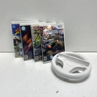 Nintendo Wii Racing Games Bundle with Wheel: Excitebots, Need for Speed & More