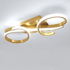 Creative 36W Modern Gold LED Ceiling Light Cool White Metal Ceiling Lamp Bedroom