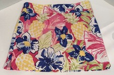 Rafaella Multicolor Tropical Print Elastic Waist Skort Beach Resort Wear - Large
