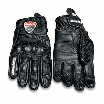 Ducati Leather Racing Gloves   High-Speed Motorbike Protection Gloves