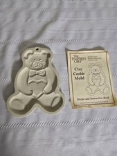 Pampered Chef Teddy Bear Stoneware Cookie Mold 1991 Made in USA