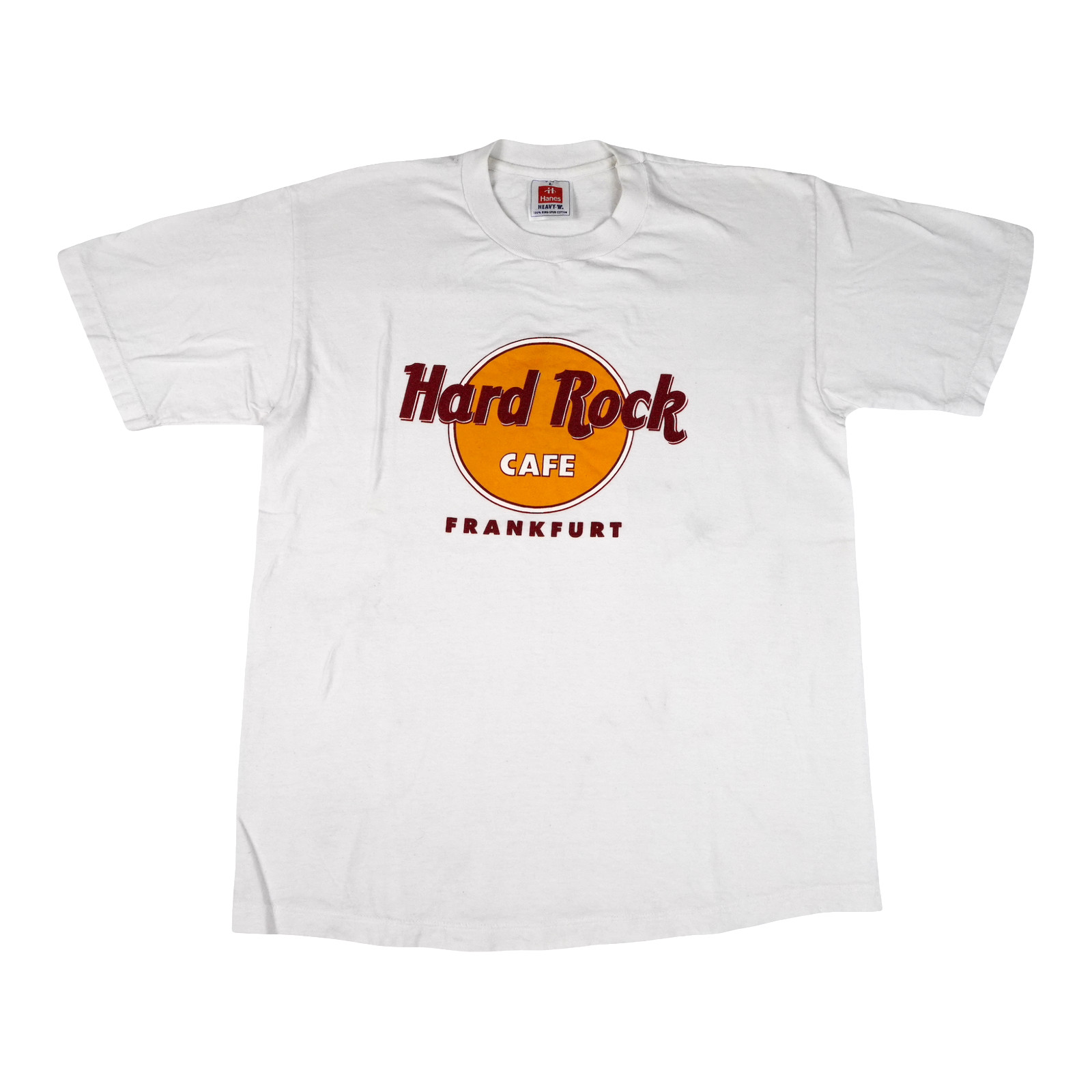 Vintage Hard Rock Cafe Shirt Mens Large White Frankfurt Germany 90s Graphic Tee