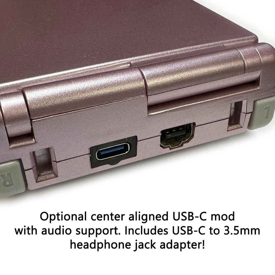 Nintendo GameBoy Advance SP GBA Console V5 IPS LCD Reshell USB-C New Battery - Image 4 of 4