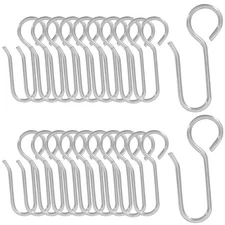 S-Shaped Metal Curtain Track Hooks, Small Drapery Hooks Drape Pins, 60 Pack