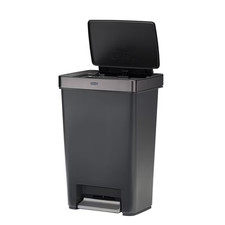 Rubbermaid 12.4 Gal Kitchen Trash Can Soft Close Step Garbage Bin Charcoal