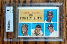 Hank Aaron Ernie Banks, Matthews 1961 Topps NL Home Run Leaders #43
