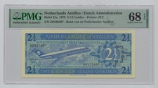 Netherlands Antilles, 1970, 2 1/2 Gulden – PMG 68     See instructions 