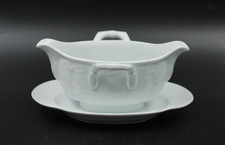 AK Kaiser Rokokoform Dubarry weiß Sauciere Soßenschüssel Porzellan mit Griffen