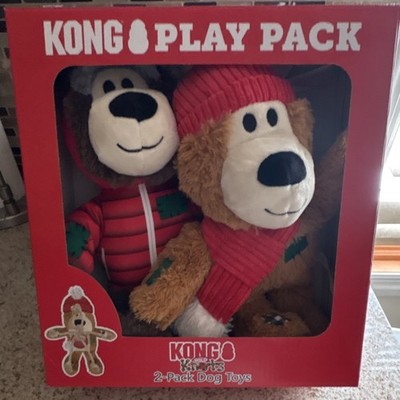 KONG Wild Knots Plush Dog Toy Set 2-Pack Soft Durable Squeaker Rope