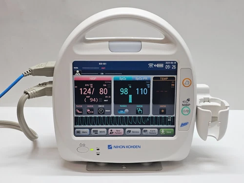 NIHON KOHDEN SVM-7160 TOUCHSCREEN PATIENT MONITOR + CABLES SpO2 NIBP