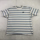 Nike SB Skateboarding Blue Striped Short Sleeve Crewneck Shirt Men's Large