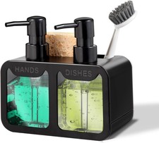 Kitchen Soap Dispenser Set, with Hand and Dish Soap, Sponge Caddy and Brush Hold