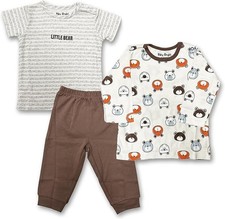 Baby Boy 3 Piece Bodysuit Outfit Set 0-9 Months Soft Cotton Baby Shower Gift