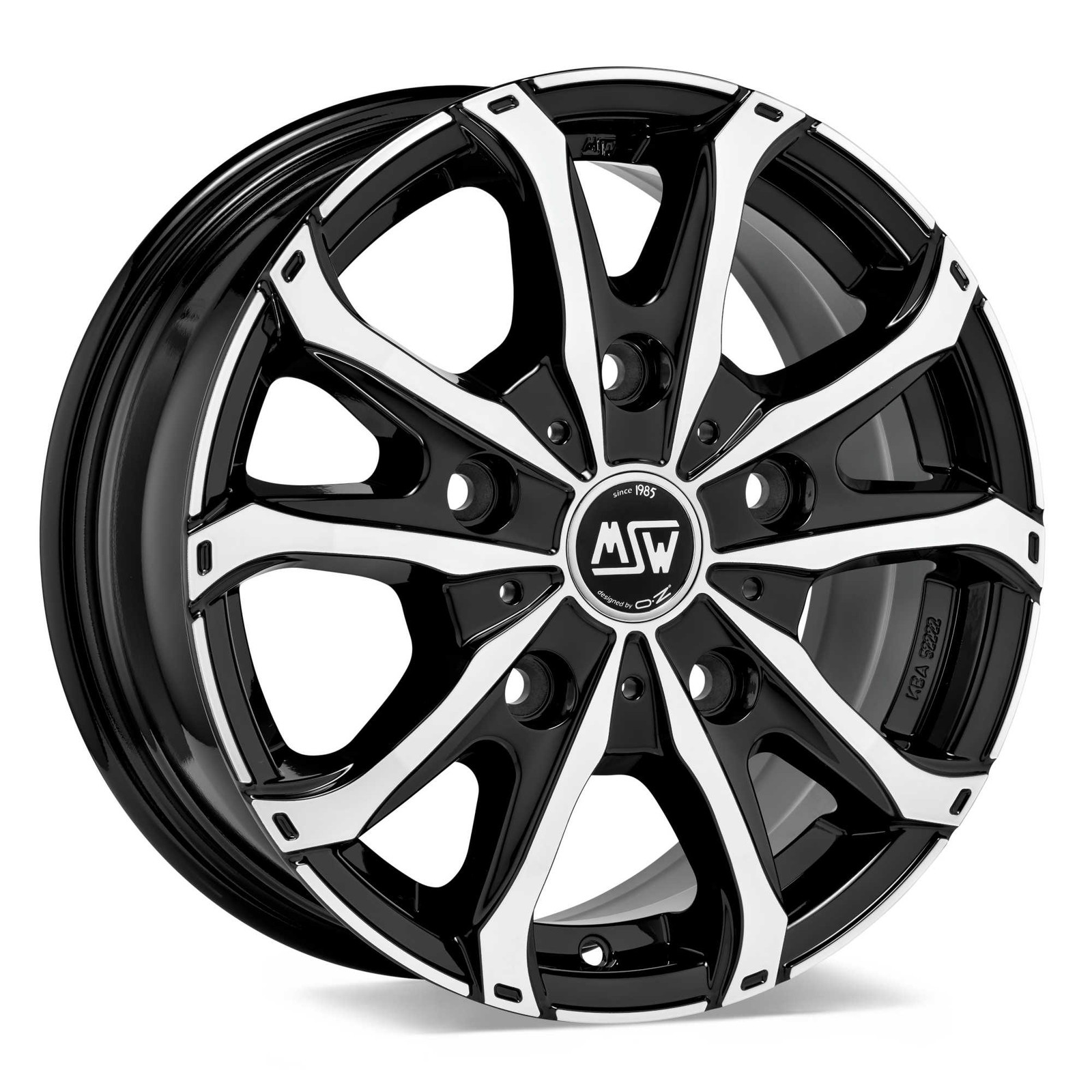 4 x MSW 48 Van Alloy Wheels, Black Polished - 16x6.5'', ET55, 5x118 PCD, 71.1CB