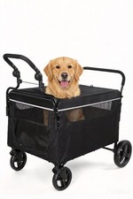 Foldable Dog Stroller Wagon with Ramp All Terrain Push Pull Cart for Large Dogs