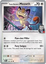 Team Rocket's Meowth 149/182 Destined Rivals Reverse Holo