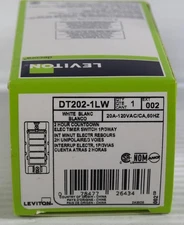 LEVITON Countdown Switch 15-30 Min 1-2 Hour 20A Single Pole DT202-1LW - NEW