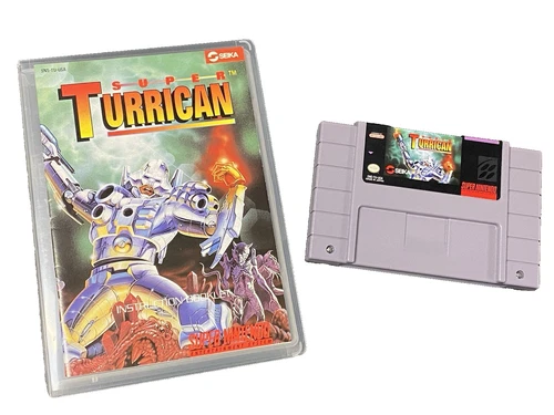 Super Turrican SNES Super Nintendo 1993 w/ Manual MINT! Tested Authentic + case!