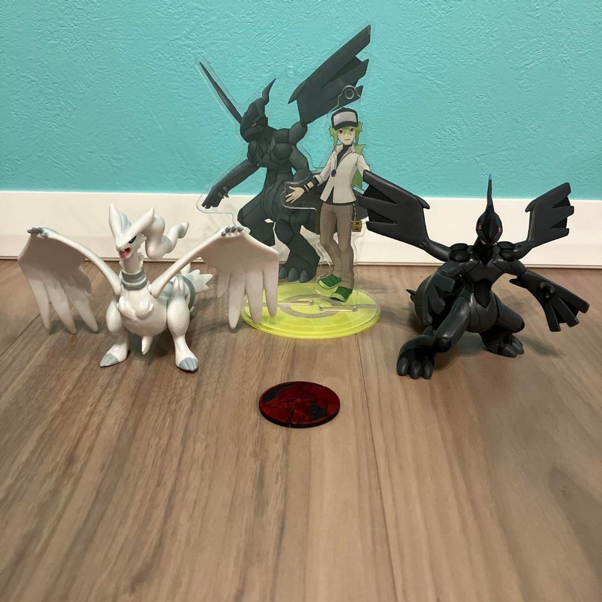 Pokemon Reshiram Zekrom N Moncolle Acrylic Standee Coin Set | eBay