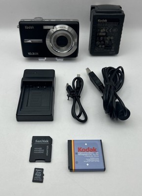 Kodak Digital Camera EasyShare EX M1063 10.3MP Black & Charger + 2GB Memory Card