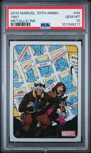 2010 MARVEL 70TH ANNIVERSARY - #44 - 1981 METALLIC INK - PSA 10