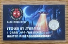 HAYLEYBUG MINT STOLEN BY STARFIRE 1 GRAM .999 FINE SILVER ROUND IN COA ART CARD